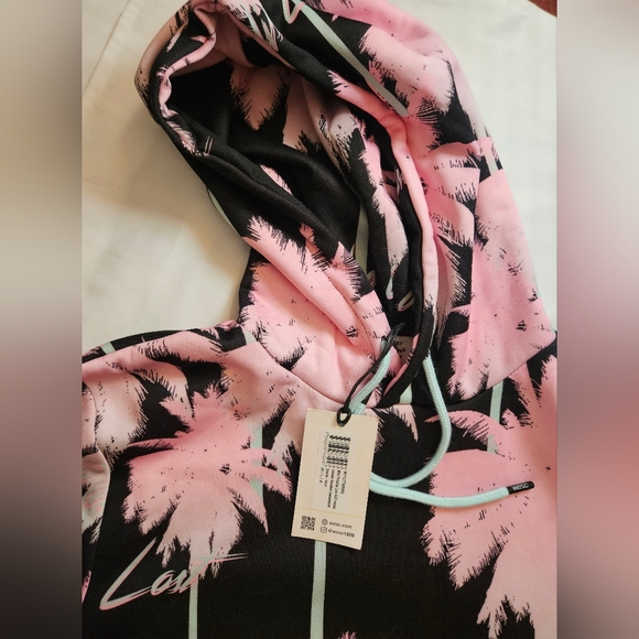 Conspriacy By Wesc Unisex Black And Pink Palm Tree Design Sweatsuit Size M/L - Picture 5 of 16